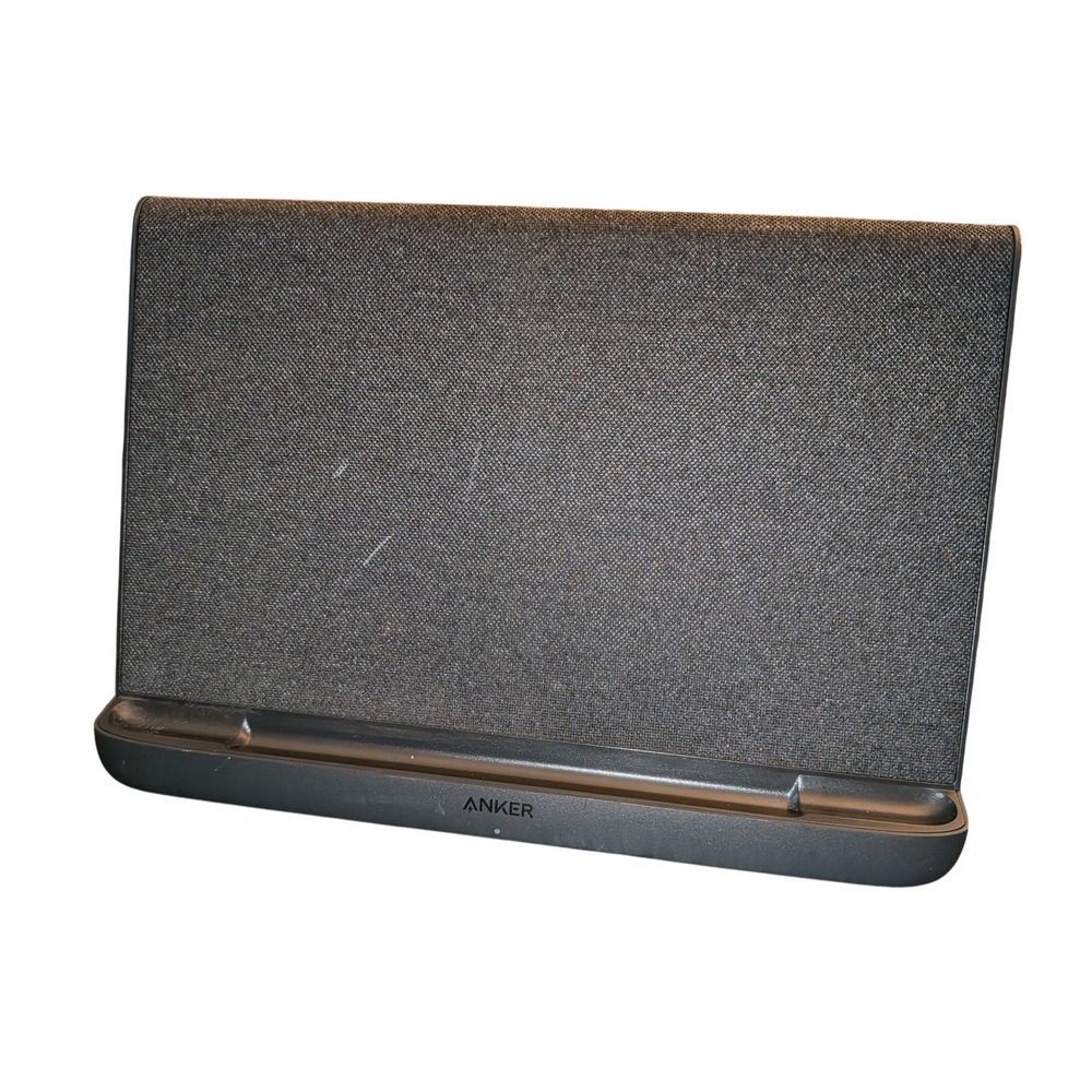 Anker PowerWave 10 Dual Wireless Charging Pad Stand Gray Fabric A2571 with Plug